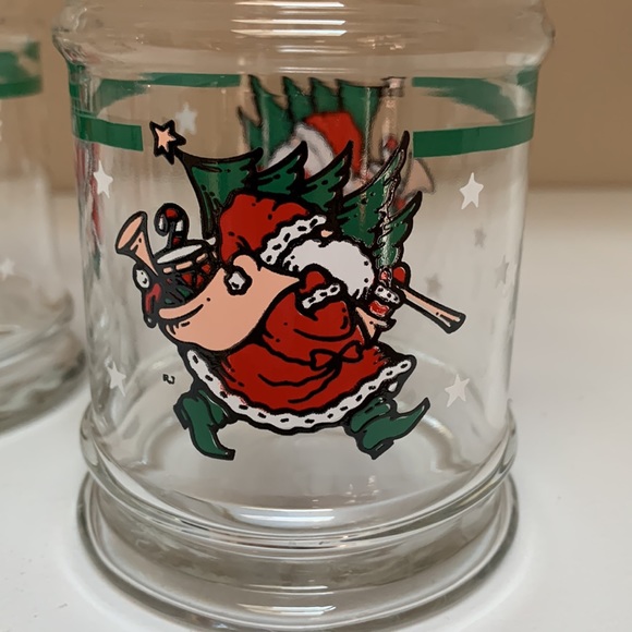 🎅🏻3 Vintage Anchor Hocking Glass Santa Candy Dishes - Picture 2 of 7
